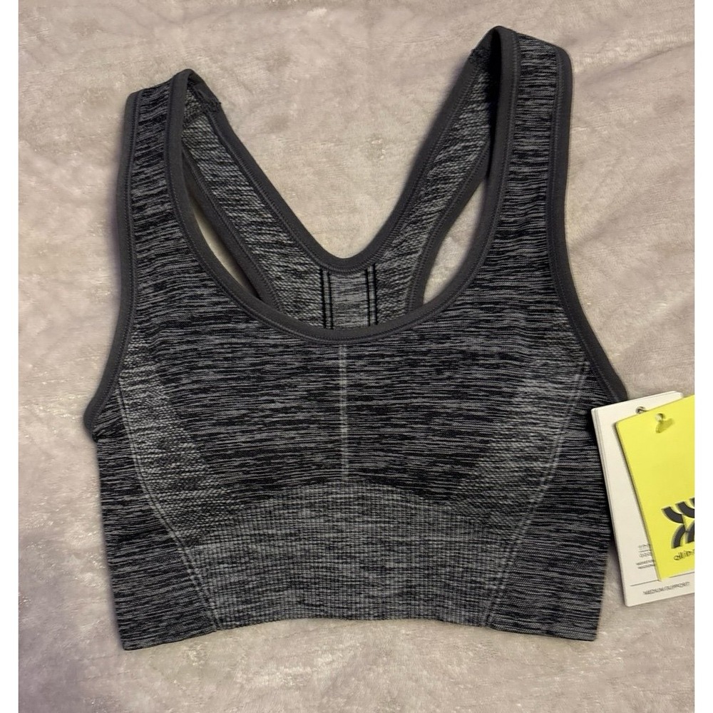NEW All in Motion Grey/Black Medium Support Sports Bra, XS‎
